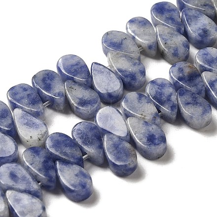 Fili di perle di diaspro macchia blu naturale G-B064-B59-1
