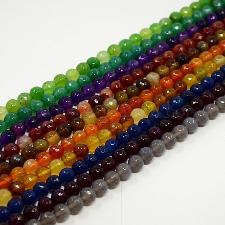 Natural Agate Beads Strands G-H1593-12mm-M-1