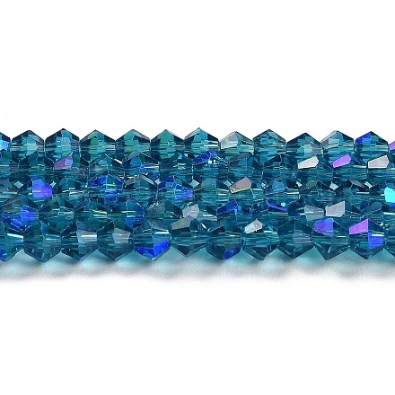 Transparentes perles de verre de galvanoplastie brins GLAA-F029-3mm-D01-1