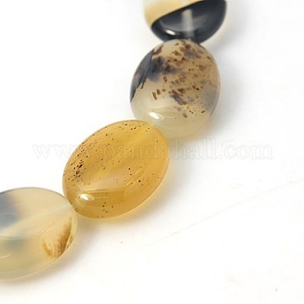 Natural Dendritic Agate Beads Strands G-G321-18x25mm-11-1