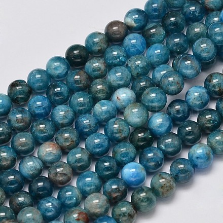 Apatite brins de perles rondes naturelles G-M304-14-6mm-1