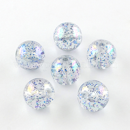 Perles rondes en acrylique transparent de couleur AB TACR-D005-10mm-02-1
