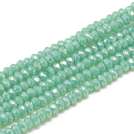 Chapelets de perles en verre opaque de couleur unie X-EGLA-Q112-B05-1