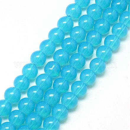 Chapelets de perles en verre peint DGLA-Q023-10mm-DB25-1