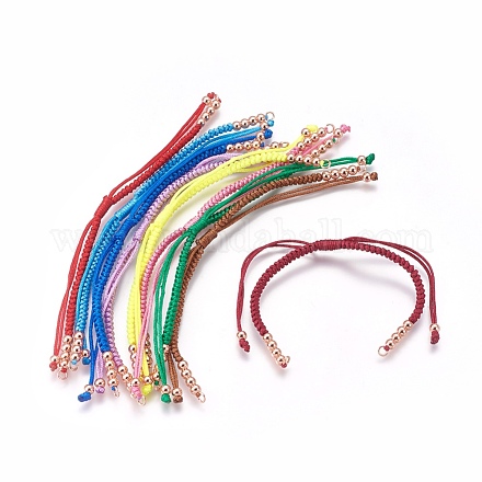 Плетеные браслеты из бисера из нейлонового шнура BJEW-F360-FRG-1
