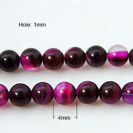 Natural Striped Agate/Banded Agate Beads Strands G-E023-1-1