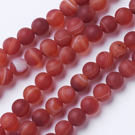 Chapelets de perles en agate rayée/agate à rangs de grade naturel G-E478-02-8mm-1
