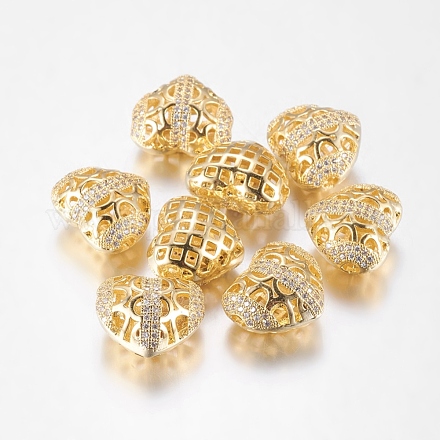 Perles de cubes zircone en laiton  ZIRC-F004-31G-1
