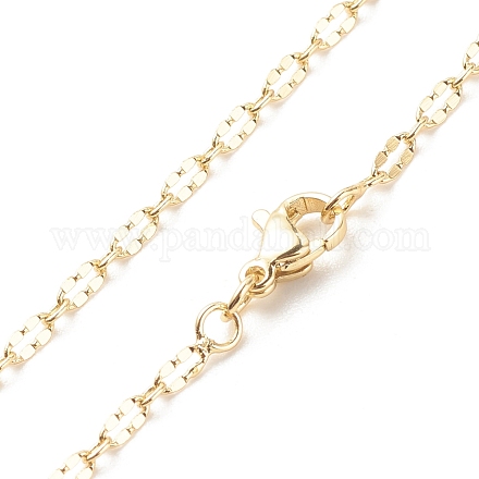 Ожерелье из латунных овальных звеньев для женщин NJEW-P265-23G-1