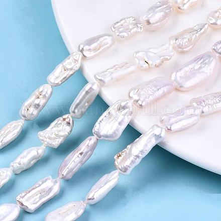 Pepitas perlas barrocas naturales perlas keshi perlas hebras PEAR-Q004-34-1