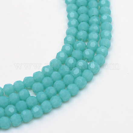 Chapelets de perles en verre opaques solides X-GLAA-R166-4mm-02I-1