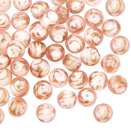 Olycraft 100pcs perles lumineuses au chalumeau 10mm perles en vrac lumineuses faites à la main assorties de perles au chalumeau brillent dans le noir pour la fabrication de bijoux de collier de bracelet- 10 couleurs LAMP-OC0001-37-1