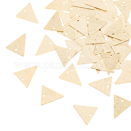 DICOSMETIC 40Pcs Triangle Shape Charms Golden Minimalism Charms Brass Geometric Charms Stamping Blank Tag Pendants Blank Engraving Dangle Charms Supplies for Statement Jewelry Making KK-DC0002-40-1