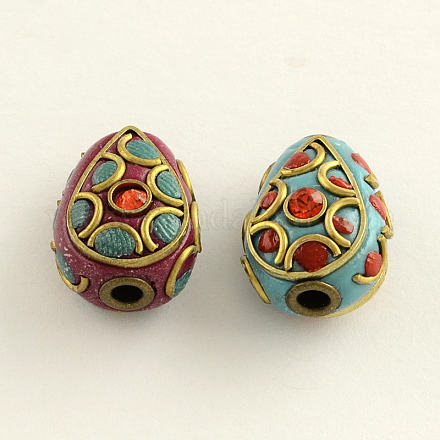 Teardrop Handmade Rhinestone Indonesia Beads IPDL-Q036-15-1