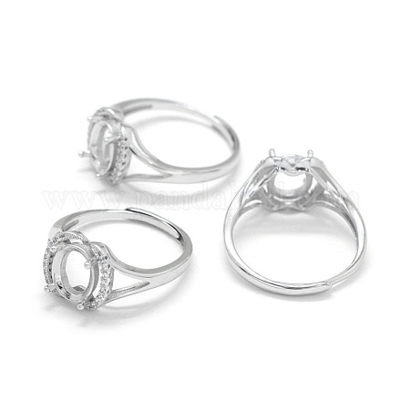 Componentes del anillo de dedo de plata de ley 925 ajustables STER-E061-26P-1