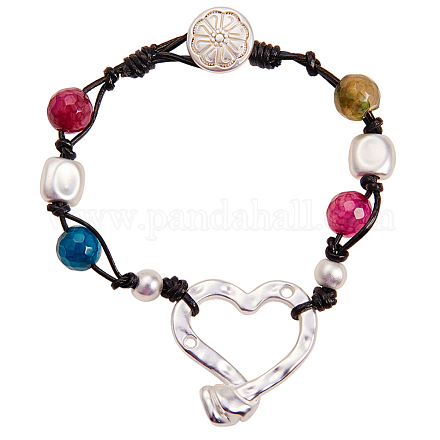 Bracelets en alliage de perles BJEW-Q695-30MS-NR-1