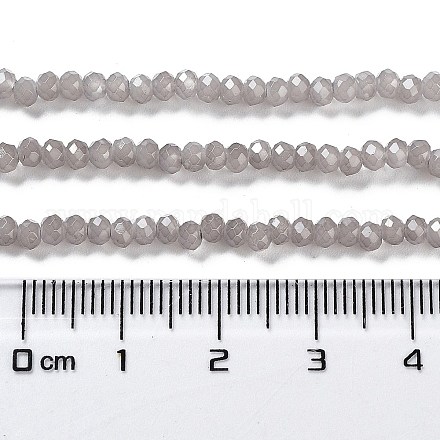 Backlackierte Perlenstränge aus imitiertem Jadeglas DGLA-A034-J2MM-A43-1