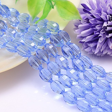 Faceted Oval Imitation Austrian Crystal Bead Strands G-M188-13x10mm-14A-1