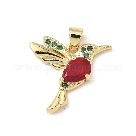 Подвески из латуни с микропаве из кубического циркония и стекла KK-Q068-01G-1