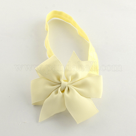 DIYの布ちょう結びとかわいい弾性赤ちゃんヘッドバンドヘアアクセサリー  薄黄色（ランダムカラー）  105mm OHAR-Q002-04J-1