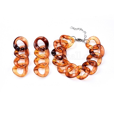 Boucles d'oreilles et bracelets ensembles de bijoux SJEW-JS01037-02-1