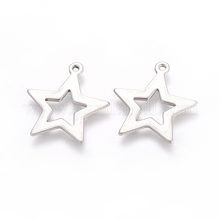 Original Color Five-Pointed Star 201 Stainless Steel Pendants X-STAS-G029-6-1