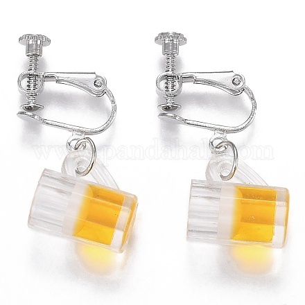 Boucles d'oreilles clip en résine EJEW-N0030-03A-P-1