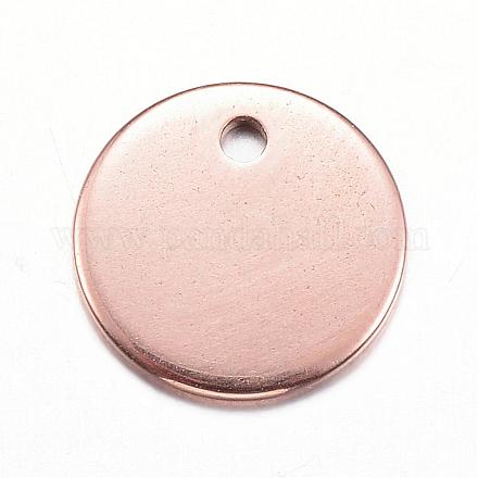 Chapado iónico (ip) 304 encantos de etiqueta en blanco de estampado de acero inoxidable STAS-D167-04RG-1