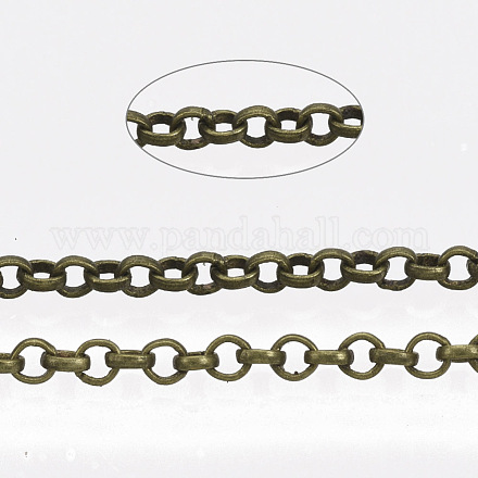 Soldered Brass Coated Iron Rolo Chains CH-S125-08A-AB-1