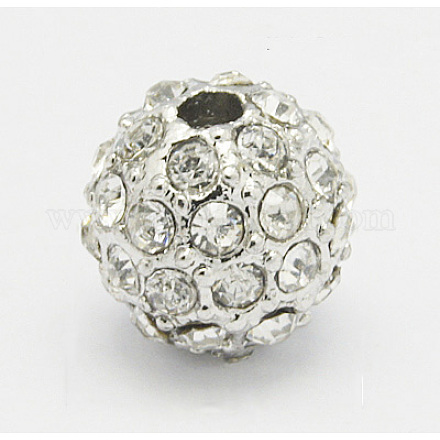 Perles en alliage métallique avec strass X-ALRI-Q201-5-1