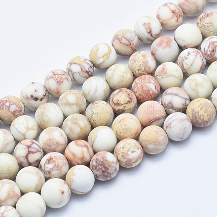 Brins de perles de jaspe impérial naturel G-A175C-8mm-01-1