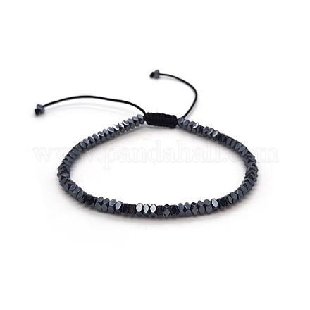 Браслеты из плетеных бусин из немагнитного гематита ручной работы ZC8067-4-1