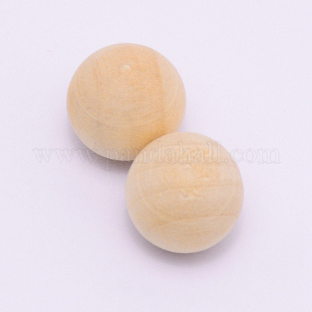 天然木製丸玉  DIY装飾木工ボール  未完成の木製の球  穴なし/ドリルなし  染色されていない  アンティークホワイト  11.5mm WOOD-T029-01G-1