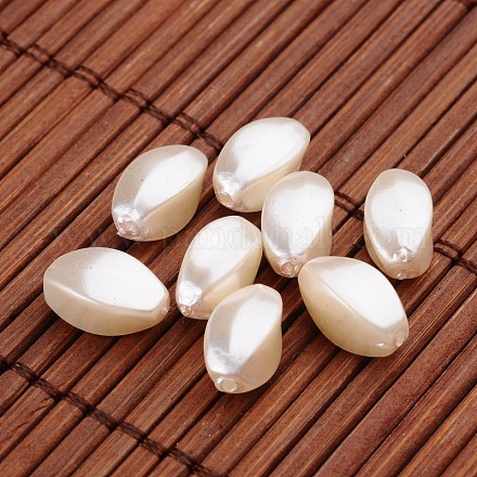 Twist Rice Imitation Pearl Acrylic Beads OACR-L004-2599-1