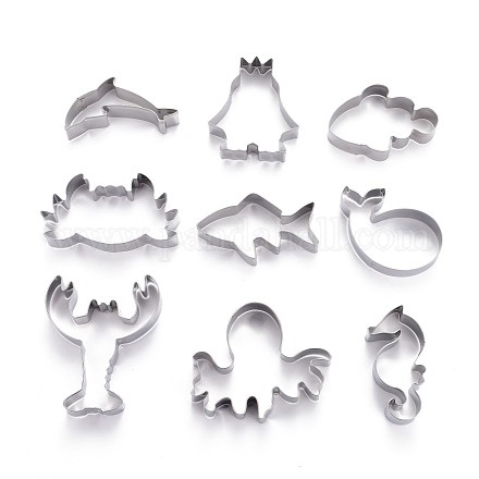Edelstahl Sea World Mixed Pattern Cookie Candy Food Cutter Formen DIY-H142-08P-1