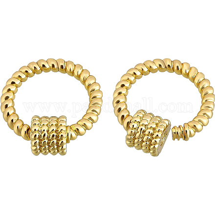 BENECREAT 8pcs 18K Gold Plated Round Screw Carabiner Lock Charms Necklace Link Connector Charms for Bracelet Making KK-BC0004-77-1