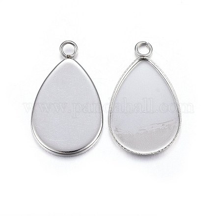 Подвеска-кабошон из нержавеющей стали 304&nbsp;LS-STAS-P210-09P-01-1