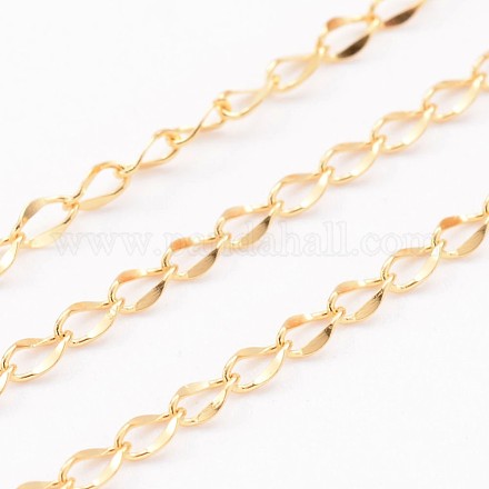 304 Stainless Steel Twisted Chains CHS-K003-03G-0.4MM-1