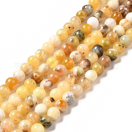 Chapelets de perles en opale jaune naturelle G-G992-A02-B-1