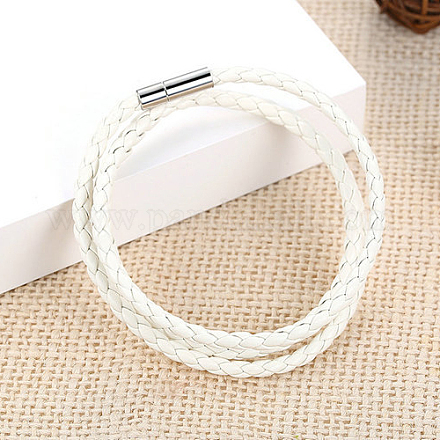 Three Loops PU Leather Wrap Bracelets BJEW-FF0007-005A-1