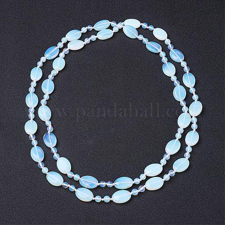 Opalite Multi-strand Necklaces NJEW-F135-06-1