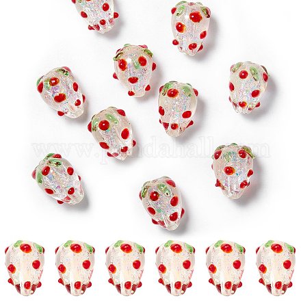 20 Stück handgefertigte Bunte Malerei-Perlen aus Folie. FOIL-SZ0001-01-1