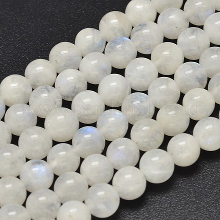 Brins de perles de pierre de lune arc-en-ciel naturelles de qualité ronde G-M304-06-7.5mm-1