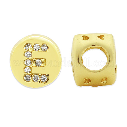Perle di zirconi cubici trasparenti in micro pavè di ottone KK-T030-LA843-EX3-1