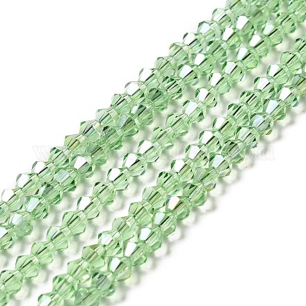 Transparent Electroplate Glass Beads Strands EGLA-S056-4mm-16-1