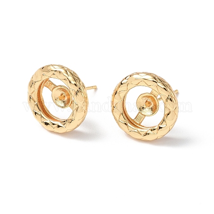 Brass Stud Earring Findings KK-B063-07G-1