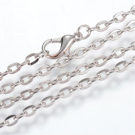Iron Cable Chains Necklace Making MAK-R013-60cm-P-1