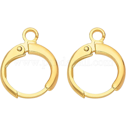 BENECREAT 40PCS Golden Round Hoop Earrings Spring Hoop Earring for DIY Jewelry Making KK-BC0005-28G-1