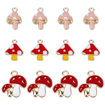 SUNNYCLUE 1 Box 60Pcs Red Mushroom Charm Mushrooms Charms Gold Enamel Food Plants Fairy Charm Spring Charms for Jewelry Making Charms DIY Necklace Earrings Bracelets Crafts Women Adults Supplies ENAM-SC0003-02-1