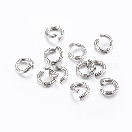 304 Stainless Steel Open Jump Rings X-STAS-H437-4x0.8mm-1